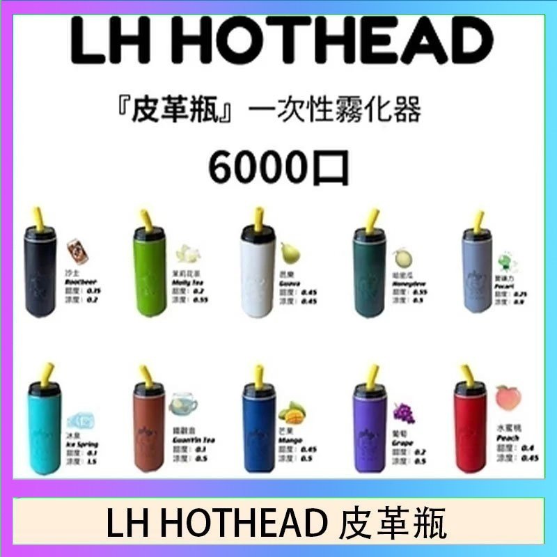 LH HOTHEAD皮革 LH HOTHEAD皮革瓶電子煙可充電6000口一次性